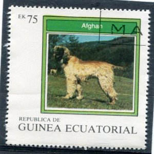 Equatorial Guinea 1977 DOG AFGHAN 1 stamp Perforated CTO Used