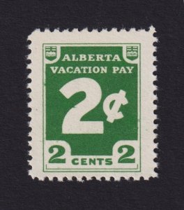 AV18 Alberta Revenue Vacation Pay Revenue Stamp - 2 cent Davac gum - Mint NH