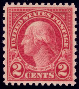 US 579 2c 1923 George Washington coil waste perf 11x10 PSAG grade 85 NH