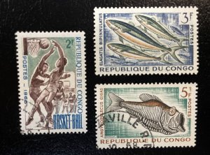 Congo #99 MNH + #100 Used + #144 Used - Clean never hinged