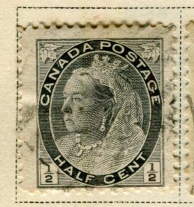 CANADA; 1898 early classic QV Maple Leaf issue used 1/2c. value