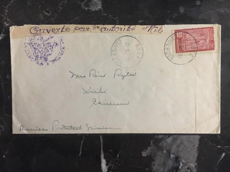 1939 Edea Cameroon Early War Censored Cover To Kribi