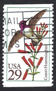 United States #2644 29¢ Costa's Hummingbird (1992). Used.