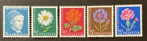 Switzerland 1963 #b329-33, Wholesale lot of 5, MNH, CV $19.50