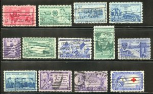 United States Scott 1004-16 - UF-VFLH Complete 1952 Set - SCV $3.25