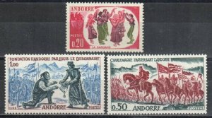 Andorra, French Stamp 155-157  - Charlemagne crossing Andorra