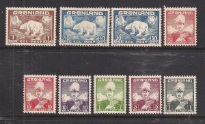 GREENLAND SC# 1-9  FVF/MOG