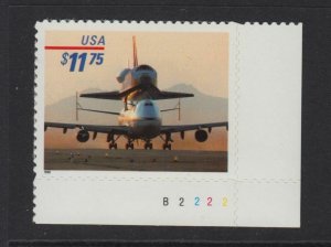 1998 Sc 3262 Shuttle Piggy-Back $11.75 mint plate number single Hebert CV $27