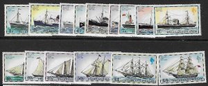 FALKLAND ISLANDS SG331/45B 1982 SHIPS WITH IMPRINT DATE MNH