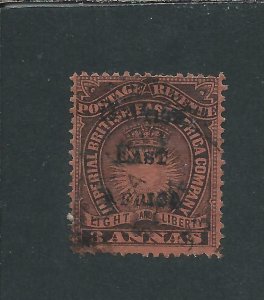 BRITISH EAST AFRICA 1895 3a BLACK/DULL RED FU SG 37 CAT £65