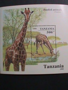 ​TANZANIA-PROTECTED ENDANGER ANIMALS-GIRAFEES MNH S/S VF WE SHIP TO WORLD WIDE