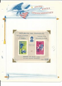 Paraguay Collection, John Kennedy & Space on 12 White Ace Pages Mint NH (B)
