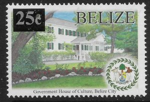 BELIZE SG1380 2012 25c ON 10c GOVERNMENT HOUSE MNH