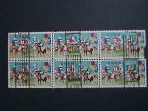 ​JAPAN STAMP-1965 SC#844 HORSE CHASE SOMA-CTO BLOCK OF 6-EST.-$4 VF