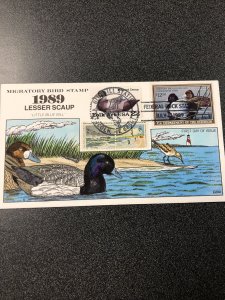 1989 Rw# 56 “ Little Blue Bill “ cover Hand Painted  Collins  First Day cover