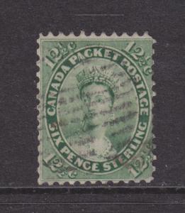 Canada Sc 18a used 1859 12½c blue green Queen Victoria