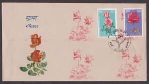 INDIA - 1984 ROSES / FLOWERS - 2V FDC