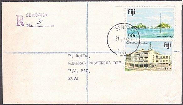 FIJI 1983 Registered cover to Suva ex SEAQAQA...............................5905