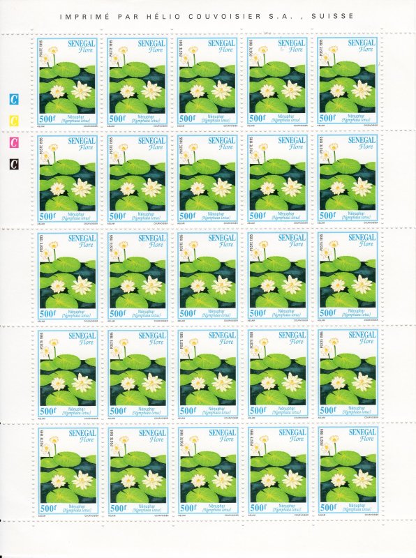 Senegal 1996 Sc#1199/1202  FLOWERS 4 Mini-Sheetlets of 25 each UNFOLDED MNH