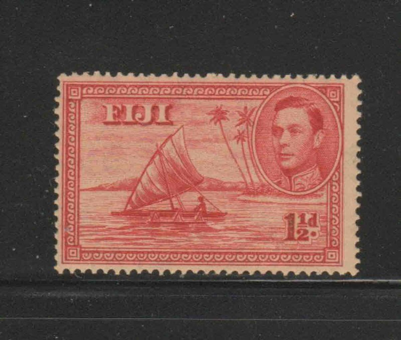 FIJI #132  1940  2p KING GEORGE VI & MAN IN CANOE  MINT  VF LH  O.G