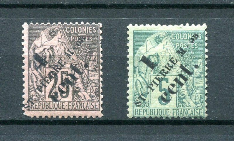 x037 - ST PIERRE & MIQUELON Sc# 36 & 43. Mint MH