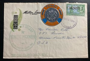 1968 Niuafoou Tonga Toga Tun Can Canoe Mail Cover To Grosse Point MI USA