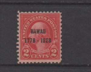 Scott#  647  unused MNH OG Hawaii  single