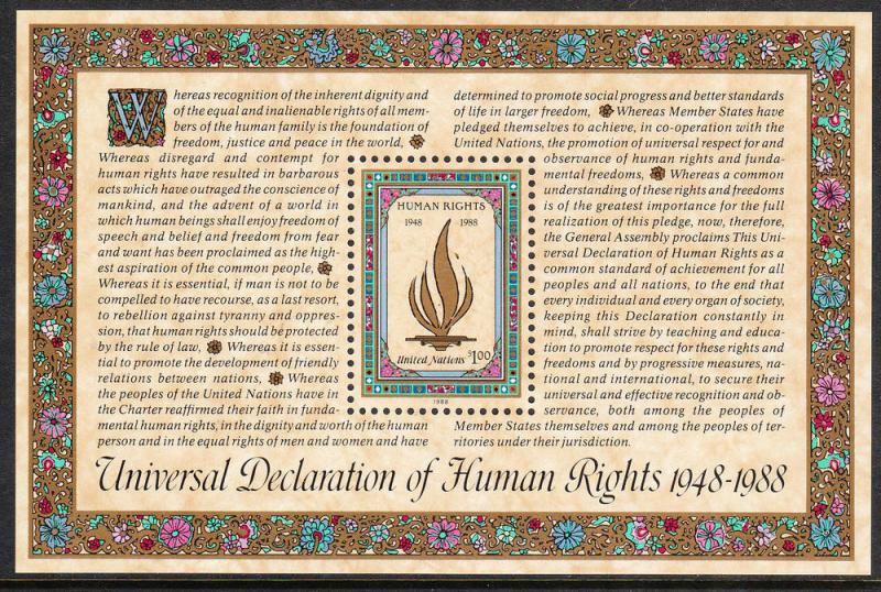 545 United Nations 1988 Human Rights SS MNH