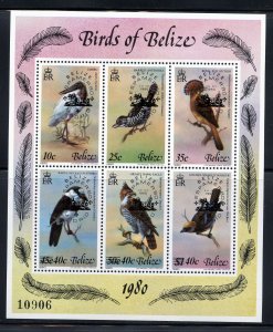 Belize 502 MLH,  Birds of Belize 'ESPAMER 80' Stamp Expo Surcharged...