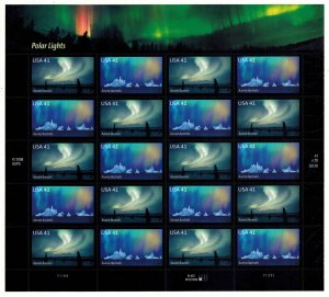 (S) USA #4203-04 Polar Lights  Full Sheet of 20 MNH