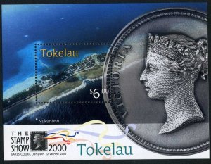 Tokelau 283, MNH. Michel 293 Bl.21. Stamp Show London-2000. View.