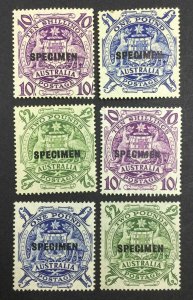 MOMEN: AUSTRALIA SG #224bs-ds SPECIMEN 2 PAPERS MINT OG NH £320++ LOT #63857