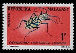 Malagasy Rep. #381 Unused H; 1fr Tiger Beetle (1966)