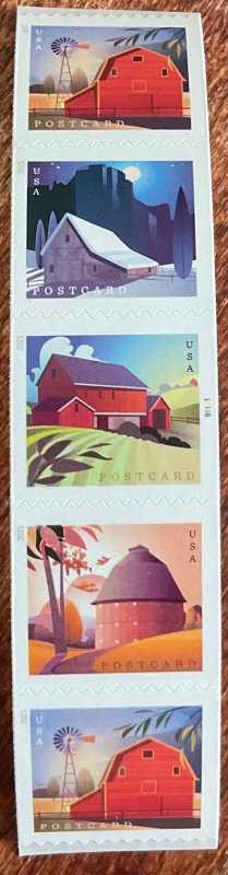 US MNH #5550-5553 (5553a) Coil PNC5 B1111 Barns (.36) SCV $6.50