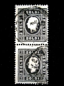 AUSTRIA LOMBARDY VENETIA - SCOTT# 8, - PAIR - USED - CAT VAL $360.00