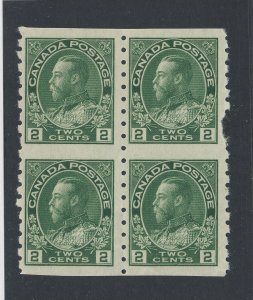 4x Canada MNH Admiral Stamps Block 0f 4 #128a MNH F/VF Pulled Perfs GV= $80.00