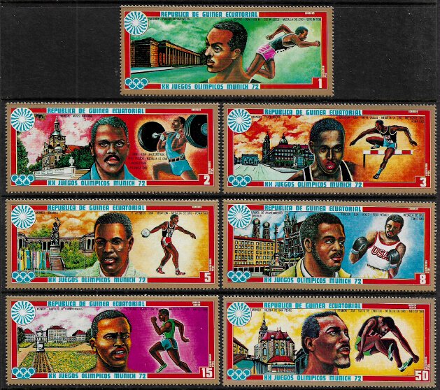 Equatorial Guinea Michel #81-7 MNH Set - 1972 Munich Olympics