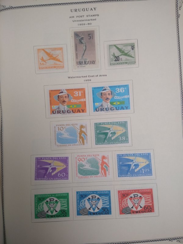 collection on pages Uruguay airmail 1941-62 PS: CV $230