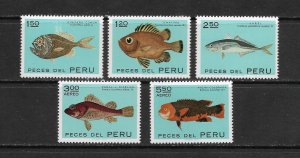 FISH - PERU #574-6,C333-4 MNH