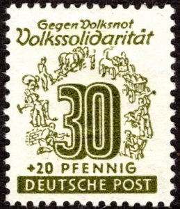 1946, Germany, West Saxony, 30+20pf, MH, Sc 14NB10