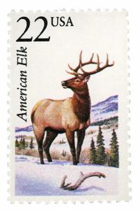 1987 22c American Elk, North American Wildlife Scott 2328 Mint F/VF NH 