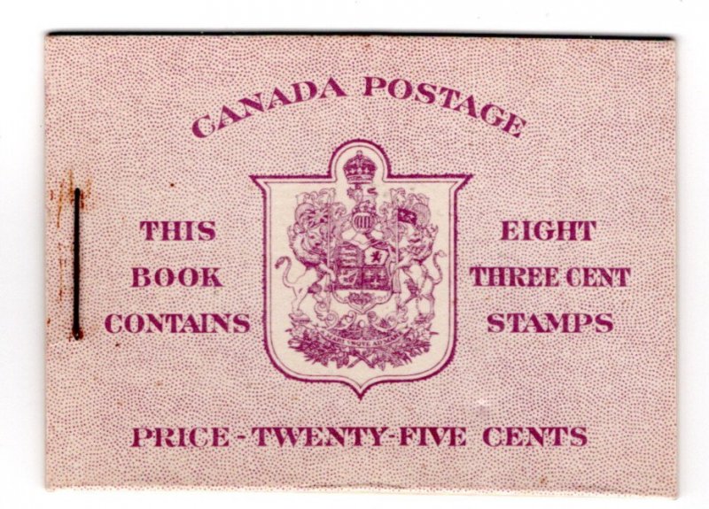 Scott BK35b (Eng.), 1942-47 Issue, VF, Canada booklet postage stamps.