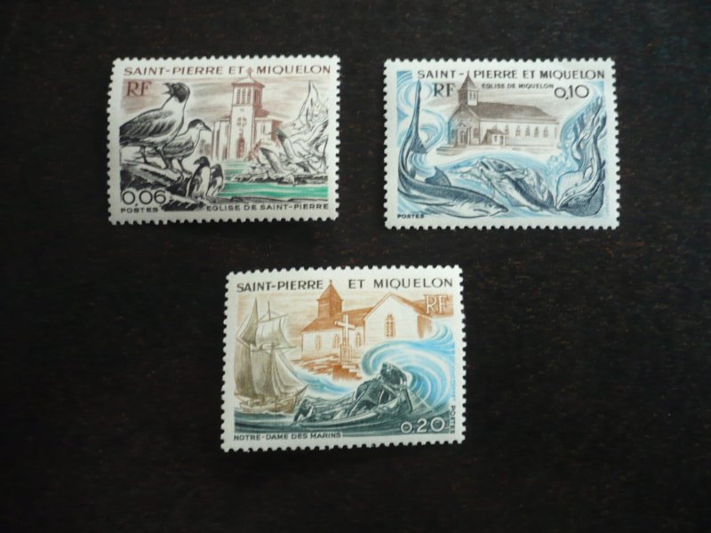 Stamps - St Pierre Miquelon - Scott# 436-438 - Mint Hinged Set of 3 Stamps