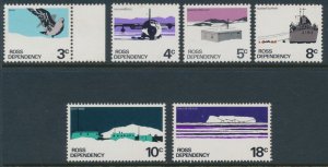 Ross Dependency (New Zealand) 1972 Birds, Aircraft, Ships (6) MNH SG 9-14