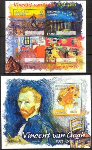 Solomon Islands 2013 Art Paintings Vincent Van Gogh Sheet + S/S MNH