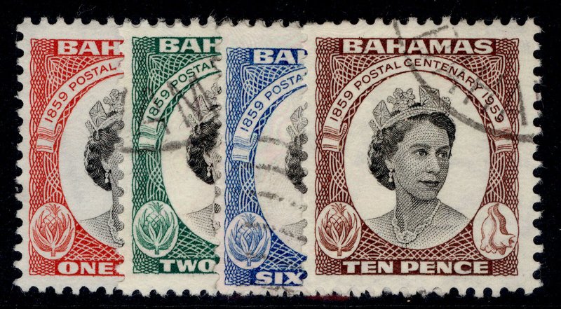 BAHAMAS QEII SG217-220, 1959 centenary of first postage stamp set, FINE USED.