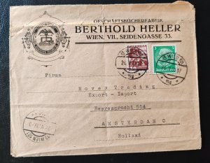 Austria. Envelope with postage stamps and postmarks, ad...