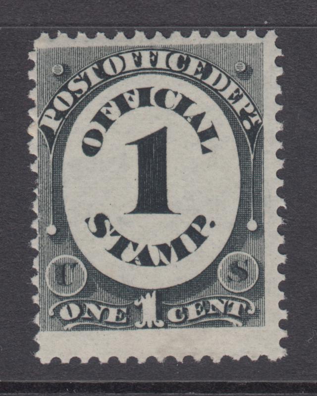 US Sc O47 MNH. 1873 1c black Post Office Department Official, 2 short perfs