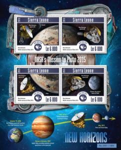 SIERRA LEONE 2015 SHEET NEW HORIZONS SPACE MISSION TO PLUTO srl15216a