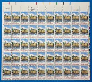 Scott 2348 RHODE ISLAND STATEHOOD Sheet of 50 US 25¢ Stamps MNH  1990